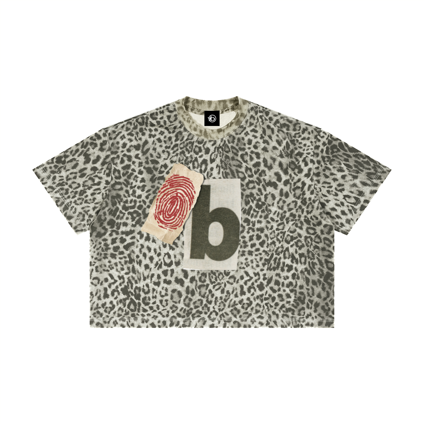 B LOGO LEOPARD PRINT